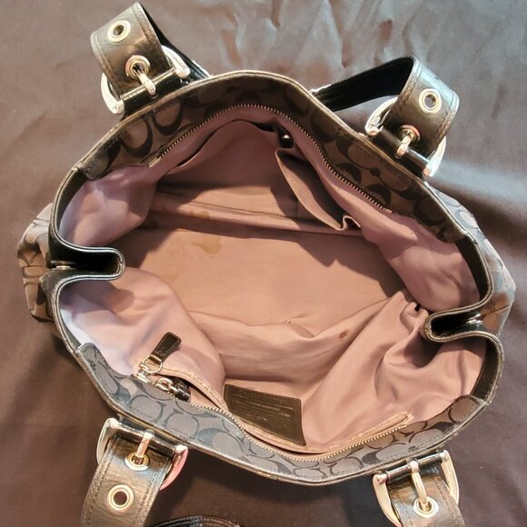 Coach Soho Signature Black Canvas & Leather Tote - Picture 7 of 16